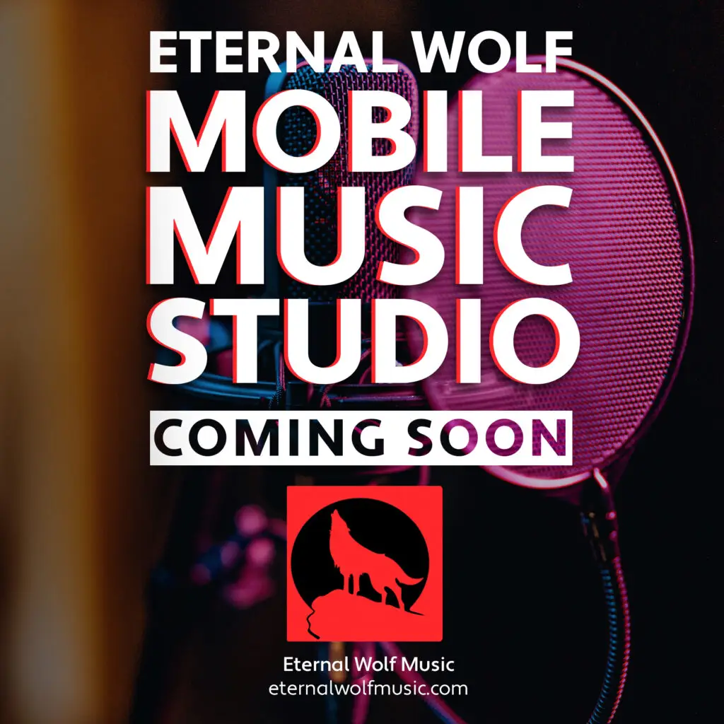 promotional social media post for mobile music studio