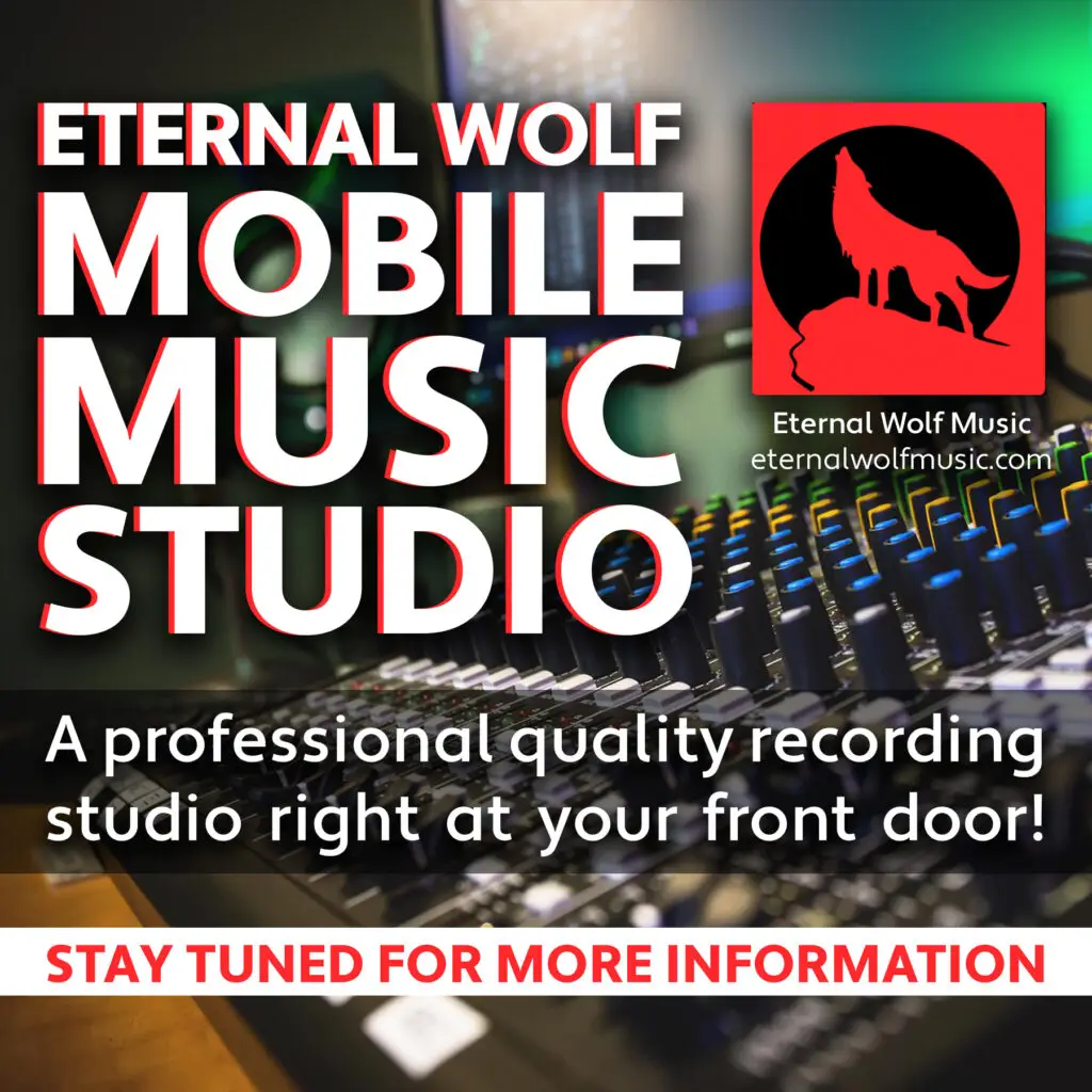 Advertisement for mobile music studio